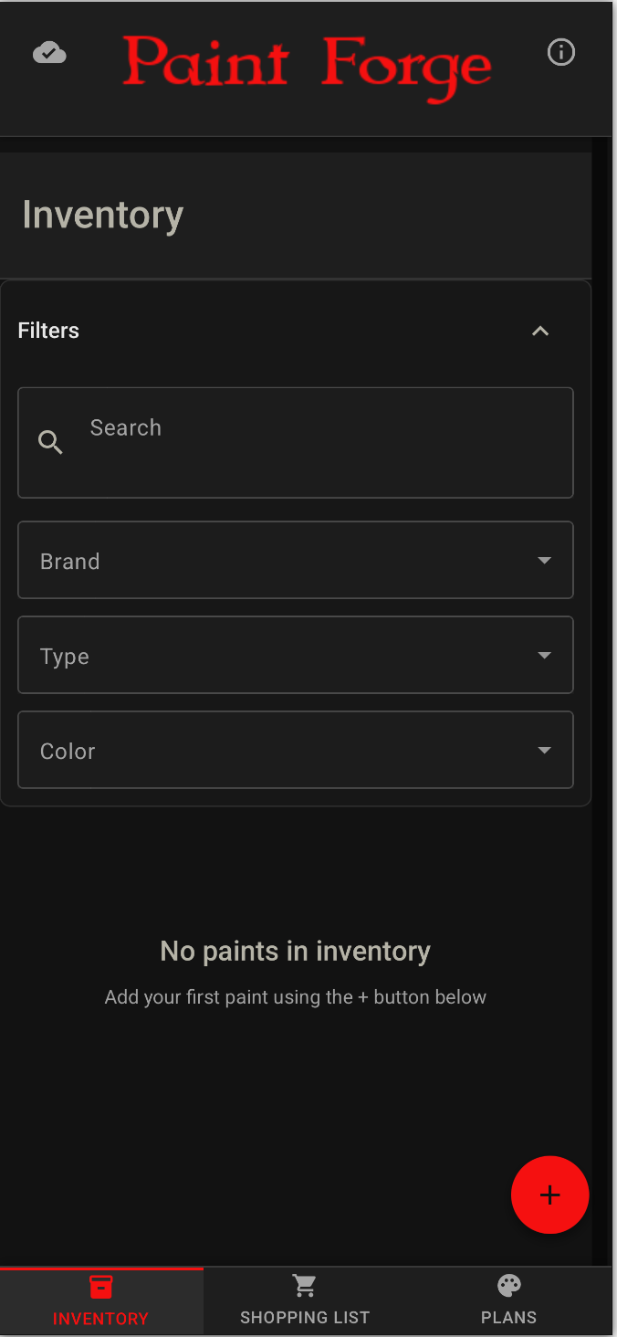 Inventory Screen — Filters