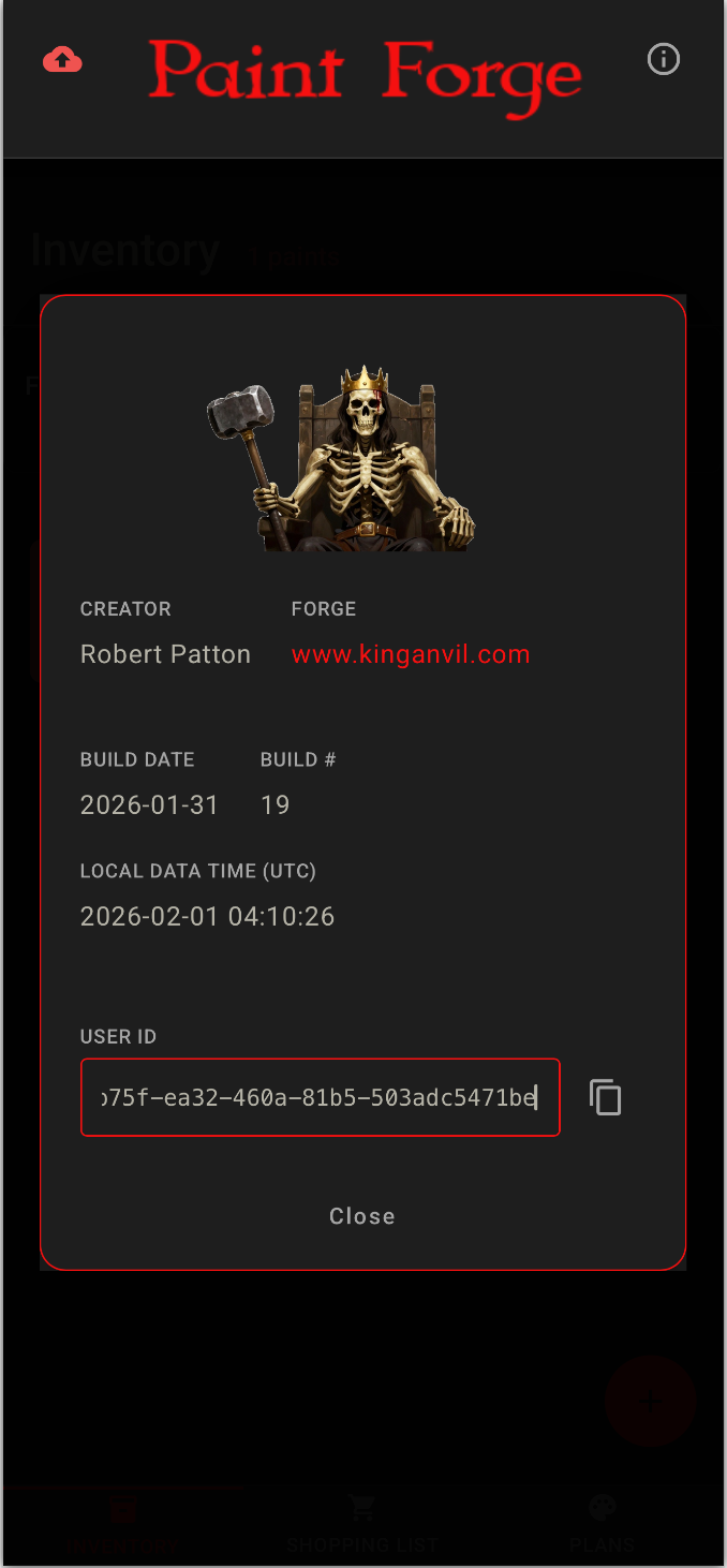 Info Dialog — No Change
